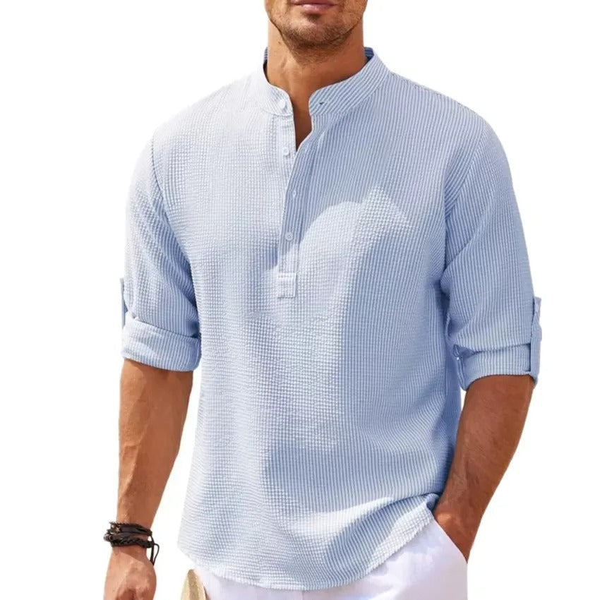 Chemise à col montant pour hommes