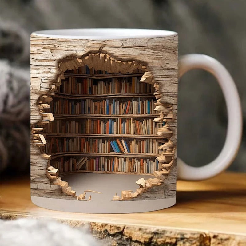 Tasse de bibliothèque 3D unique