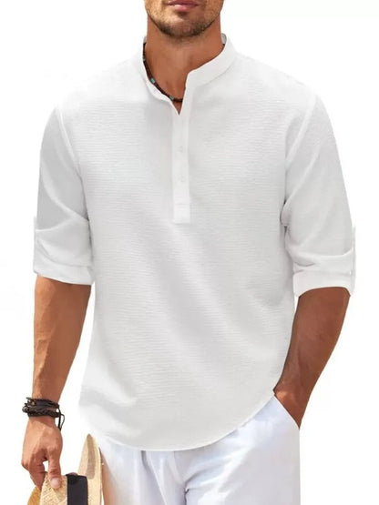 Chemise à col montant pour hommes